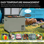 Whynter 62 Quart Dual Zone Portable Fridge/ Freezer AC 115V DC 12-24V FM-62DZ