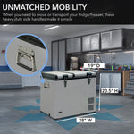 Whynter 62 Quart Dual Zone Portable Fridge/ Freezer AC 115V DC 12-24V FM-62DZ