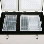 Whynter 62 Quart Dual Zone Portable Fridge/ Freezer AC 115V DC 12-24V FM-62DZ