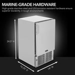Whynter 14” Undercounter Automatic Stainless Steel Marine Ice Maker 23lb Daily Output MIM-14231SS