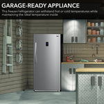 Whynter 13.8 cu.ft. Energy Star Digital Upright Convertible Deep Freezer/Refrigerator – Stainless Steel UDF-139SS