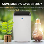 Whynter NEX Inverter 14,000 BTU (ASHRAE) 12,000 BTU (SACC) Smart Control Dual Hose Portable Air Conditioner ARC-1230WN