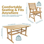 Sunnydaze Hatteras 7-Piece Outdoor Dining Set with Umbrella Hole - Patio Dining Set for 6 BOD-649-CMB