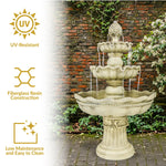 Sunnydaze 3-Tier Pineapple Garden Fountain - White - 51" H FC-73903