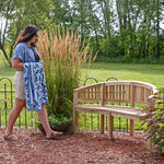 Sunnydaze Outdoor Wooden Teak Banana Bench for Garden or Patio - 59" W LAX-5191