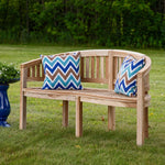 Sunnydaze Outdoor Wooden Teak Banana Bench for Garden or Patio - 59" W LAX-5191