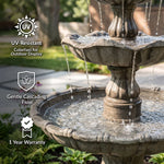 Sunnydaze 4-Tier Grand Courtyard Outdoor Water Fountain - 80" H FC-73850