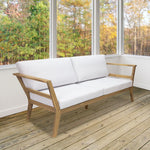 Sunnydaze Bodie Acacia Patio Loveseat - 2-Seater Outdoor Sofa with Cushions BOD-5881