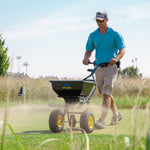 Spyker Commercial Push Spreader | Powder Coated | 13-In. Wheel | 50-Lb. Capacity SPY50L-1P