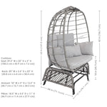 Sunnydaze Double Outdoor Egg Chair with Legs with Cushions and Pillows - Gray DL-912