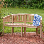 Sunnydaze Outdoor Wooden Teak Banana Bench for Garden or Patio - 59" W LAX-5191