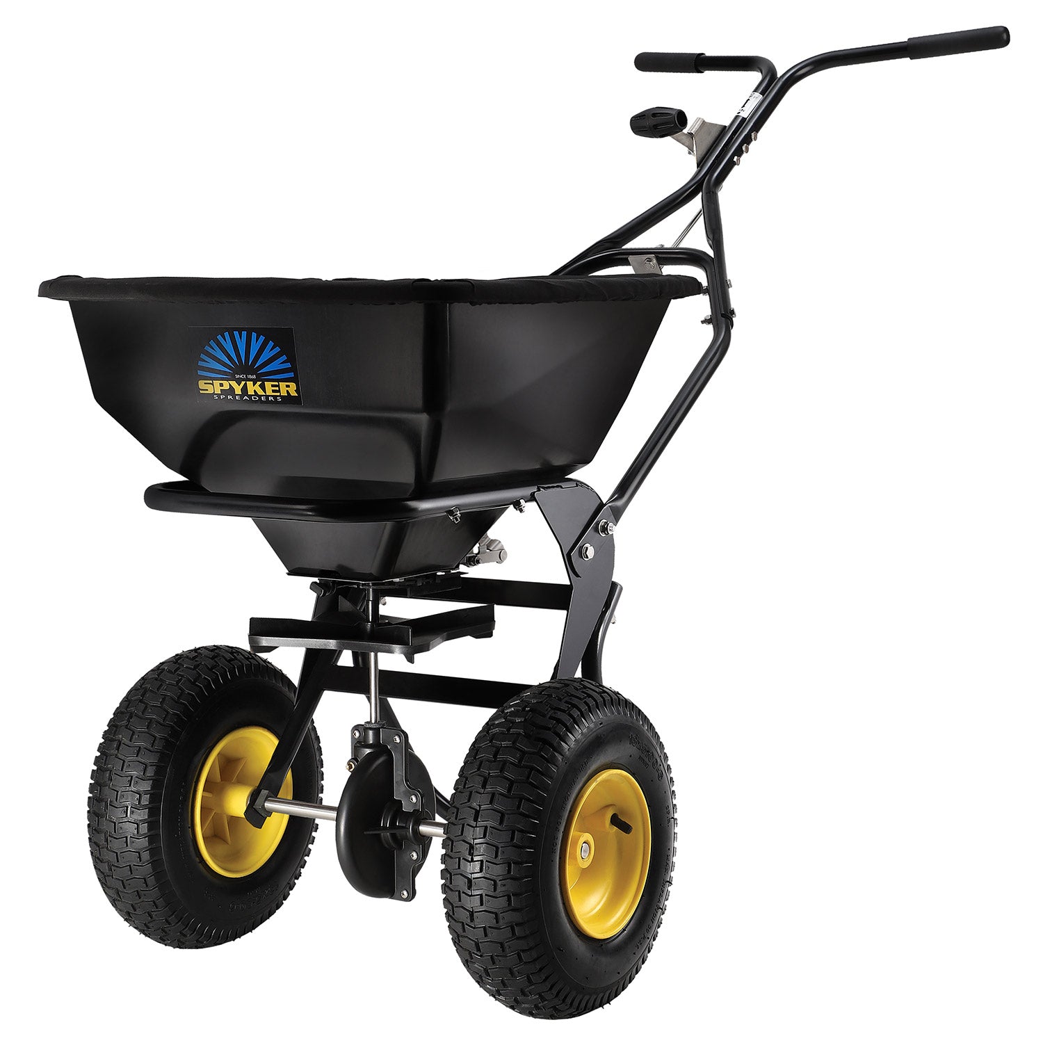 Spyker Commercial Push Spreader | Powder Coated | 13-In. Wheel | 50-Lb. Capacity SPY50L-1P