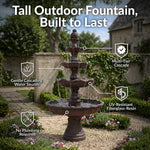 Sunnydaze 4-Tier Grand Courtyard Outdoor Water Fountain - 80" H FC-73850